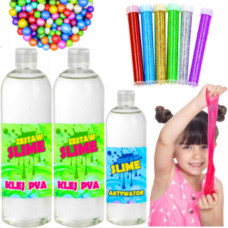Super slime set pre hlúpe lesklý aktivátor trblietok