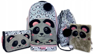 Škola sada panda batoh vrecka na ceruzky poznámky