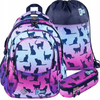 BP1 Night Cats 3in1 St.right School Batoh Set