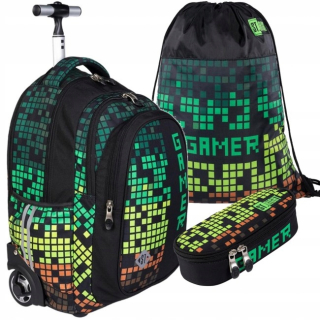 Batohský batoh nastavený na kolesá Pixel Gamer 3in1