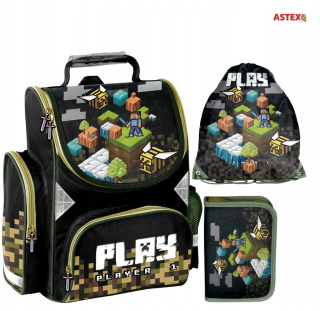 Školská škola+Puzdro na ceruzku+hra na hranie Minecraft Bag