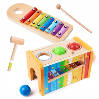 Drevená hračka Dulcimer s kladivom + kladivo