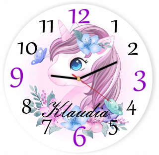 Detské hodiny Pony Unicorn - Meno dieťaťa