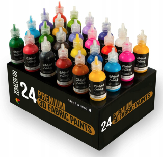 Zenacolor 24 x 3D tkanina a textilné farby