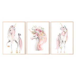 Sada 3 plagáty A3 Unicorn nr.1