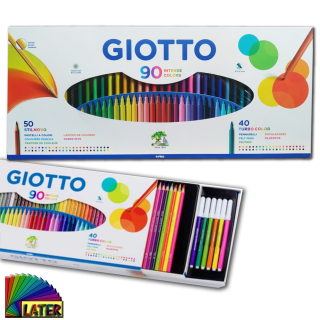 Sada 50 ceruziek a 40 giotto markerov