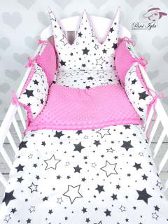 Súprava postieľky (Azaela Pink + Black Galaxy