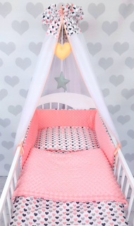 Kit pre postieľky (Peach + Hearts)