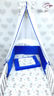 Sada detskej postieľky (Navy Blue + Teddy Teddy Bear s tyrkysovou