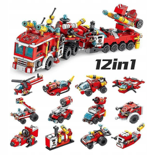 Sada blokov 12in1 hasičská brigáda robot hračky e
