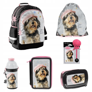 Batoh set 21L +5 dielov paso pes v čiapke