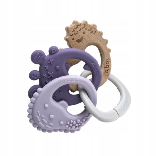 B.box Trio Teether, peony