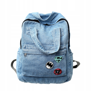 Dievča retro denim veľkú kapacitu batoh dievča