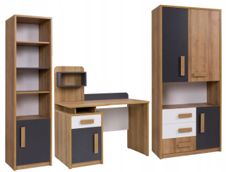 kompletný set s písacím stolom, detská knižnica Quatro 11