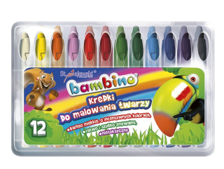 Pastelky na maľovanie tvárí tváre 12 farieb Bambino