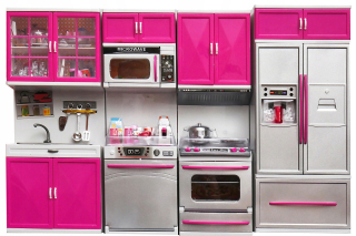 Doll Kitchen Barb Furniture Washer Chladnička