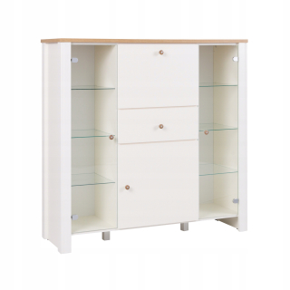 Berg Furniture _12 hrudník zásuviek Crem / Oak Golden
