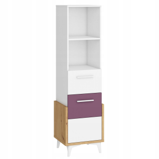Meble Hey _13 BookCase 45S Artisan / White / Purple