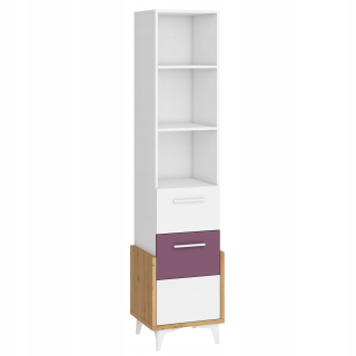 Hej nábytok _14 Bookcase 45 W Artisan / White / Purple