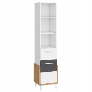 Ahoj nábytok _14 Bookcase 45W Artisan / White / Graphite