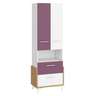 Hej nábytok _17 65 W Artisan / Biały / Violet Bookcase