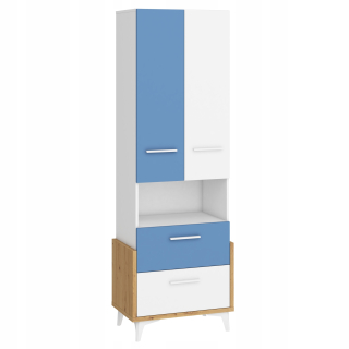 Ahoj nábytok _17 65W Artisan / White / Blue Bookcase