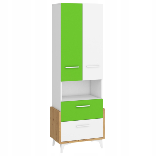 Ahoj nábytok _17 65W Artisan / White / Green Bookcase