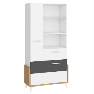 Ahoj nábytok _18 95W Artisan / White / Graphite Bookcase