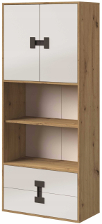 Index nábytku 05 Knižnica 80 Oak / Biely lesk
