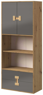 Index nábytku 05 Knižnica 80 Oak / Grey Gloss