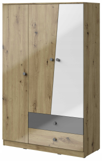 Nábytok Nero 03 3d šatník šedý lesk