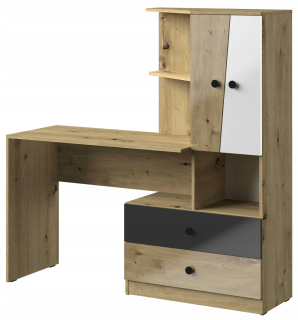 Nero Furniture 11 Desk + Black Gloss Poličky