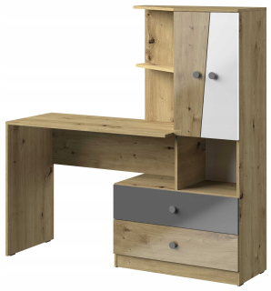 Nero nábytok 11 Desk + stojan na šedý lesk