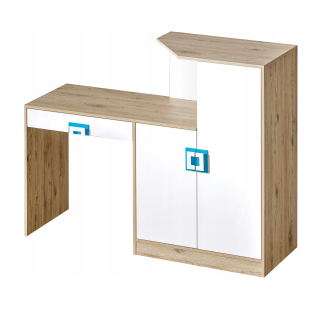 Nábytok NICO_11 Desk hrudník z dubového svetla / bielej