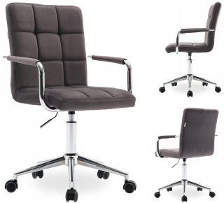 Modern Rey Rotary Armchair - Gray Velvet