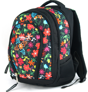 Yeepsport School Backpack s113dx farebné kvety 2