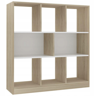 knižnica Vidaxl, White a Sonoma Oak,