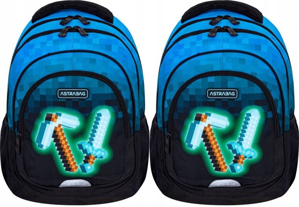 3-komorový batoh Astra Astrabag Blue Pixel, 20l – dokonalý pre deti