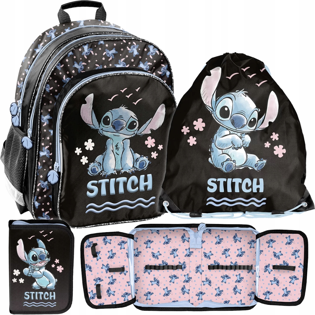 Školský set: batoh, vrece a peračník Sky Blue Stitch Paso