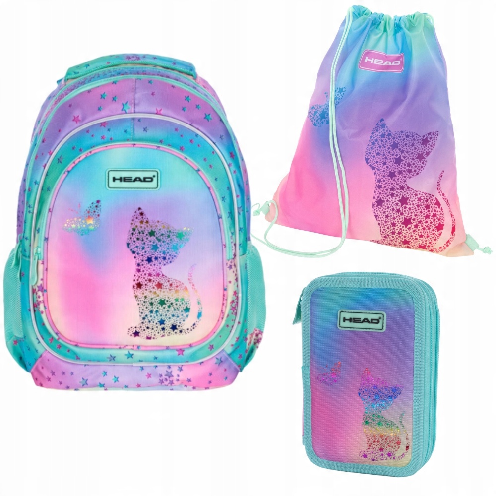 Školský batoh s peračníkom a vrecúškom pre dievčatá - HEAD Kitty Ombre Set