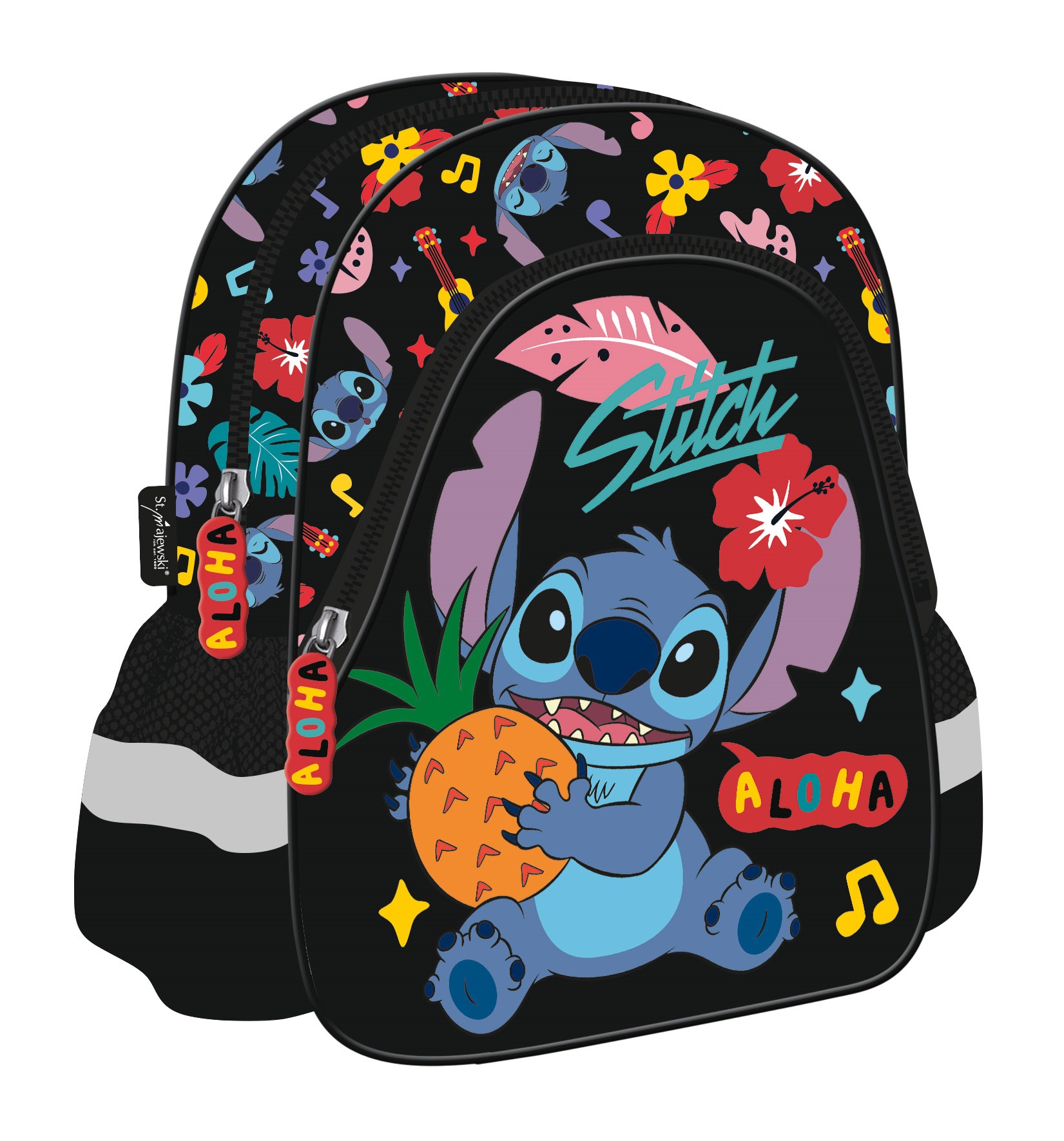 Školský batoh Stitch Black Aloha od St.Majewski