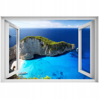 Self -adhézne 3D slepka na okno Beach Navagio 90x60